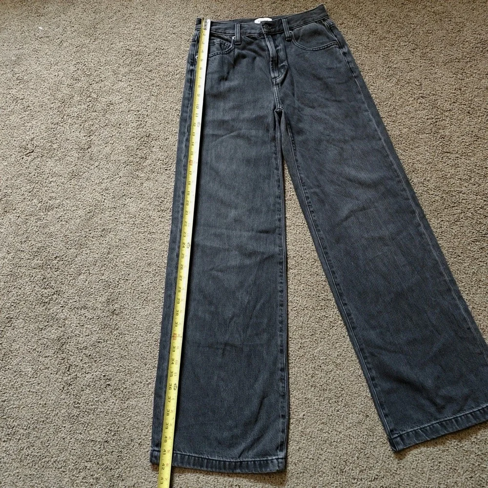 Pistola Zenoo Wide Leg High Rise Jeans Washed Black Gray Size 24 P00016156BI